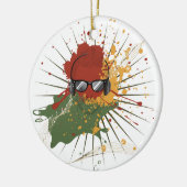 男性Djのイラストレーション セラミックオーナメント (左)