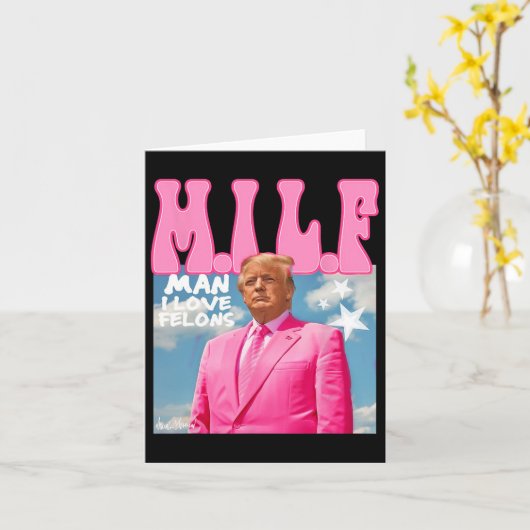 男性Iフェロンズトランプピンク2024おもしろい大統領のために大統領を愛する カード (黄色い花)