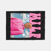 男性Iフェロンズトランプピンク2024おもしろい大統領のために大統領を愛する フリースブランケット (正面(横))