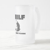 男性I愛魚釣りすりガラスのマグカップ フロストグラスビールジョッキ (正面右)