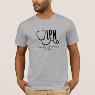 男性LPNライセンス実用ナース聴診器 Tシャツ