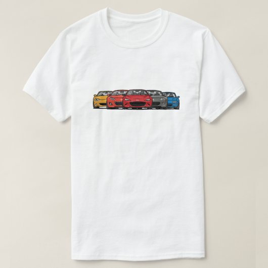 男性Mazda Miataの整列のワイシャツ Tシャツ (デザイン正面)