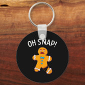 男性Ohスナップクリスマスおもしろいクッキーベーキングギフトショート キーホルダー (正面)