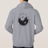 男性Wildwoodsのロゴのフード付きスウェットシャツ パーカ (裏面)