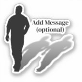 男恋しく思の男のシルエット シール (正面)