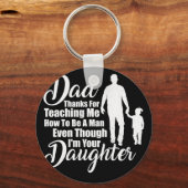 男感謝していの教え道をパパ キーホルダー (正面)