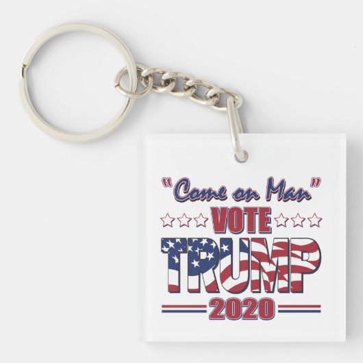 男来に – 投票トランプ – トランプ2020 キーホルダー (正面)