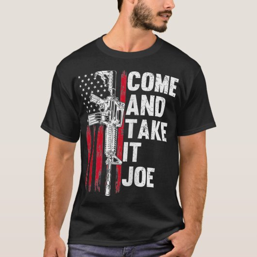 男来人とジョー銃の権利AR15 American Tシャツ (正面)