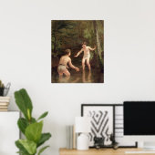 男水浴び1873 ポスター (ホームオフィス)