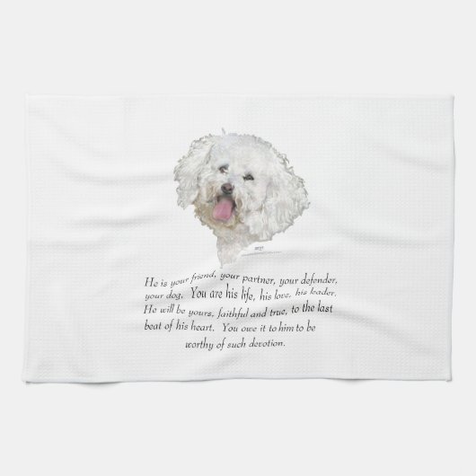 男犬の形見 キッチンタオル (横)