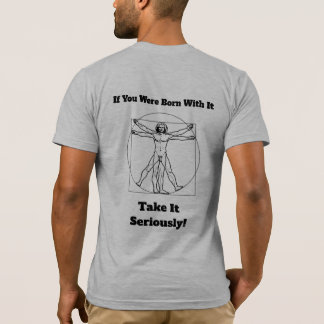 男生まれは男のTシャツのグレーを真面目に受け止める Tシャツ