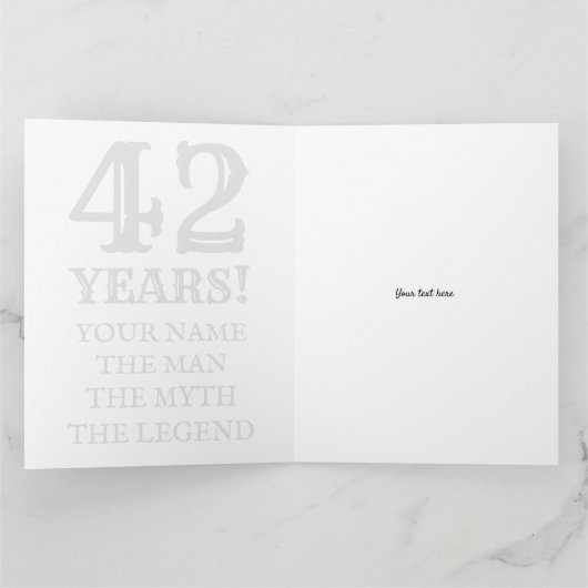 男神話伝説おもしろい42枚目の誕生日男性へカード カード (内部)