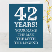 男神話伝説おもしろい42枚目の誕生日男性へカード カード (黄色い花)