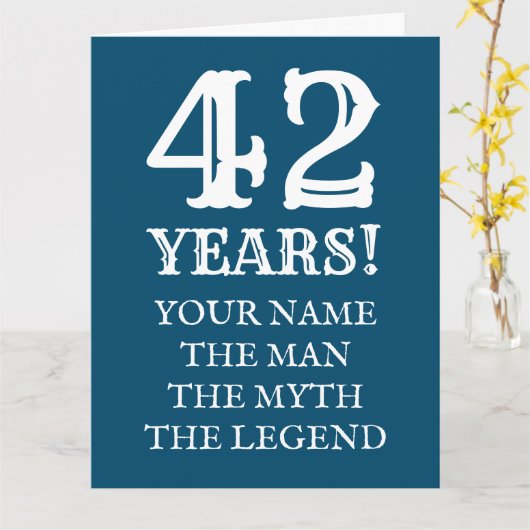 男神話伝説おもしろい42枚目の誕生日男性へカード カード (黄色い花)