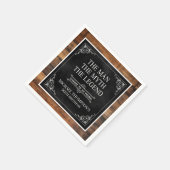 男素朴神話レジェンド50誕生日ブラック スタンダードカクテルナプキン (角)