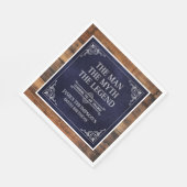 男素朴神話レジェンド60誕生日ネイビーブルー スタンダードランチョンナプキン (角)