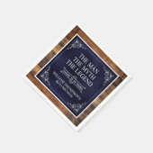 男素朴神話レジェンド85誕生日ネイビーブルー スタンダードカクテルナプキン (角)