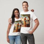 男絵を描と女が木の下に座ること Tシャツ (ユニセックス)