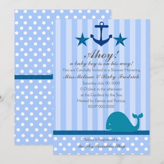 男航海のの子 招待状 (正面/裏面)