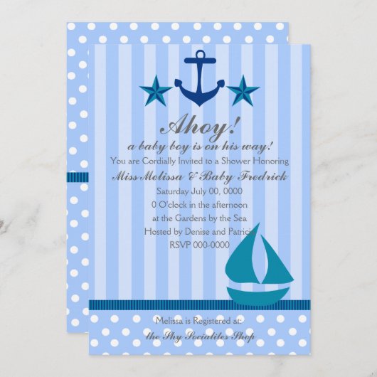 男航海のの子 招待状 (正面/裏面)