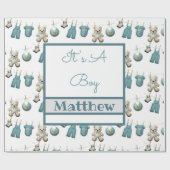 男装のラインネームベビー ラッピングペーパー (フラット)