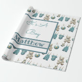 男装のラインネームベビー ラッピングペーパー (アンロールド)