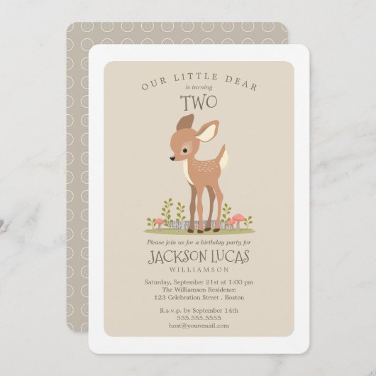 男親愛子リトルディアチャイルドバースデーパーティー 招待状 (正面/裏面)