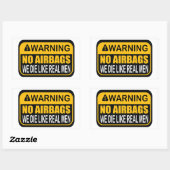 男警告車のように死ぬエアバ実在ッグはないおもしろい 長方形シール (シート)