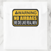 男警告車のように死ぬエアバ実在ッグはないおもしろい 長方形シール (バッグ)