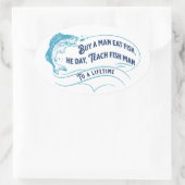 男買の魚食べ、日のオーバルのシール 楕円形シール (バッグ)