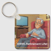 男退職したのリラックスユーモア キーホルダー (正面)