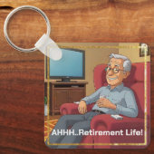 男退職したのリラックスユーモア キーホルダー (正面)