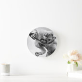 男遊のサッカー3 ラウンド壁時計 (ホーム)