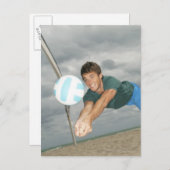 男遊のバレーボールビーチ ポストカード (正面/裏面)