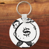 男運金バッグドル記号 キーホルダー (正面)