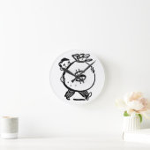 男運金バッグドル記号 ラウンド壁時計 (ホーム)