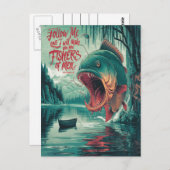 男達の漁師レイクシーン ポストカード (正面/裏面)