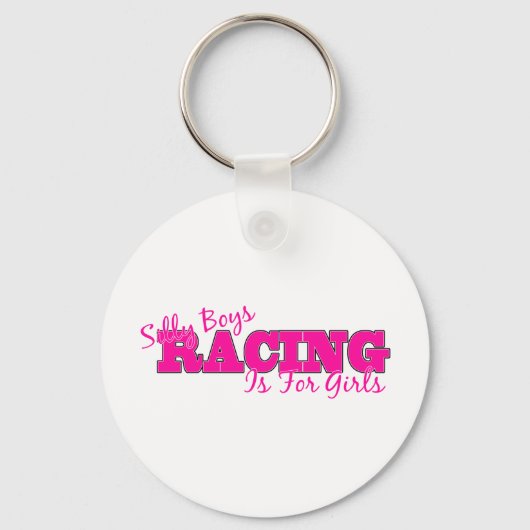 男間抜けの子のレースは女の子のためだ キーホルダー (正面)