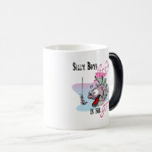 男間抜けの子の魚釣りは女の子の魚釣りTシャツ モーフィングマグカップ (正面右)