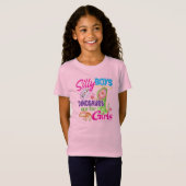男間抜け子恐竜が女の子のために – かわいい Tシャツ (正面フル)