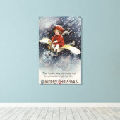 男飛んでいるの子機 キャンバスプリント (インサイチュ (ウッドフロア))