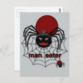 男食べ物のクモ! ポストカード (正面/裏面)