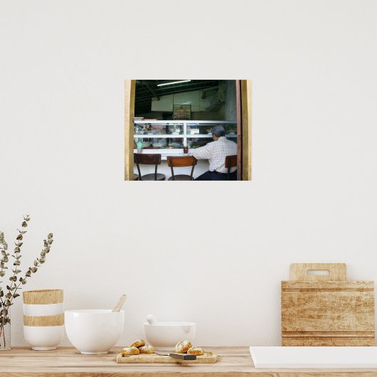 男食べ物の一人で ポスター (キッチン)