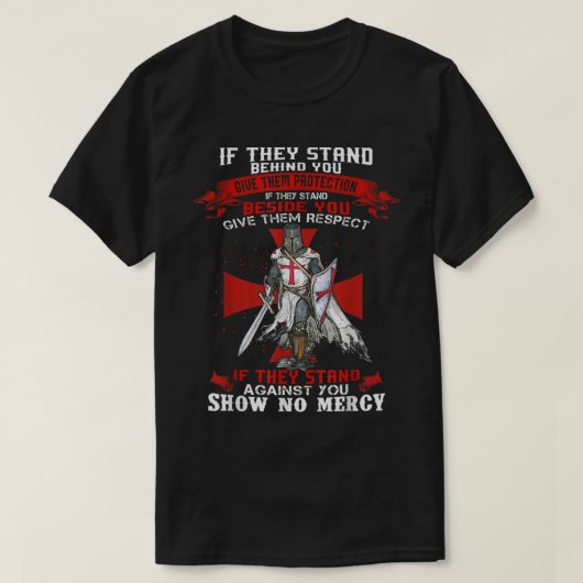 男騎士テンプラール神のクリスチャンもし戦士 Tシャツ (デザイン正面)