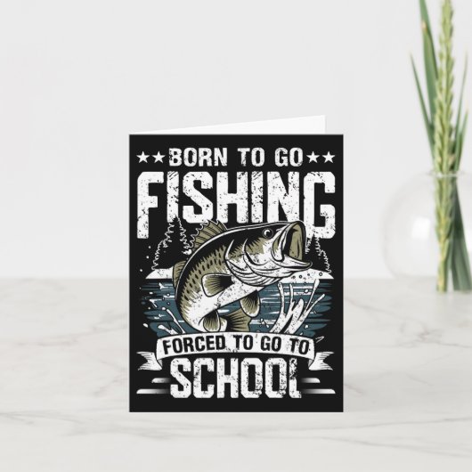 男10代のの子の魚釣りシャツ カード (正面)