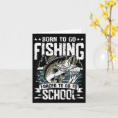 男10代のの子の魚釣りシャツ カード (黄色い花)