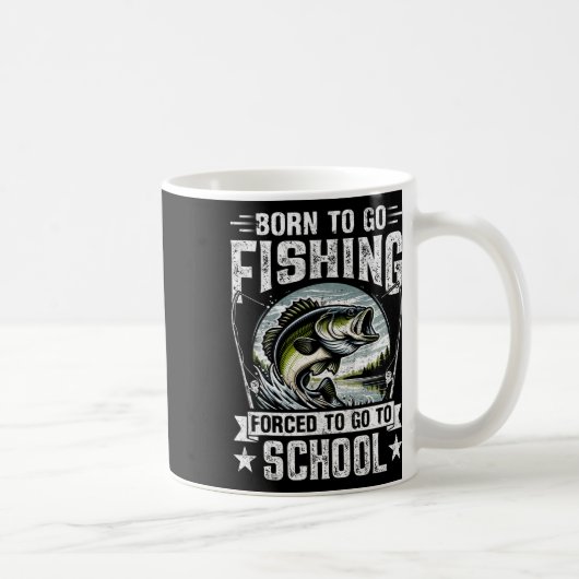 男10代のの子の魚釣りシャツ コーヒーマグカップ (右)