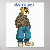 男10代のの子「私の部屋！」おもしろい ポスター (正面)