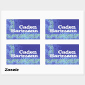 男10代の子スポーツ名ダークブルーidラベル 長方形シール (シート)