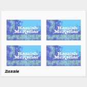 男10代の子スポーツ名ブルーidラベル 長方形シール (シート)